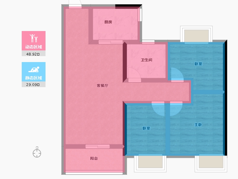 湖北省-黄冈市-武汉恒大世纪梦幻城-68.00-户型库-动静分区