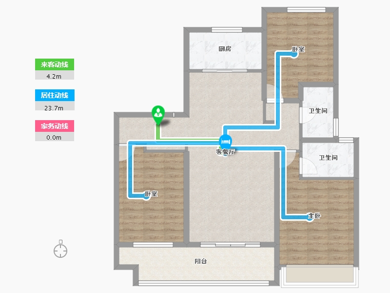 陕西省-渭南市-汇邦·开元府-105.83-户型库-动静线