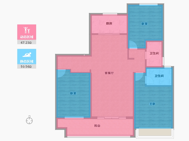 陕西省-渭南市-汇邦·开元府-105.83-户型库-动静分区