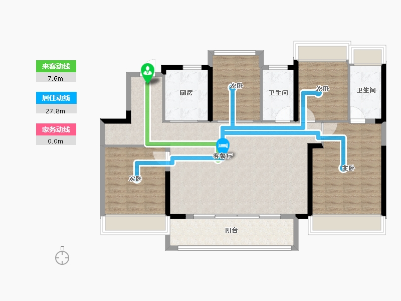 江苏省-淮安市-建发水利天玺湾·雅苑-115.09-户型库-动静线