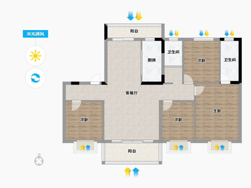 陕西省-宝鸡市-宝鸡碧桂园凤凰城-116.71-户型库-采光通风