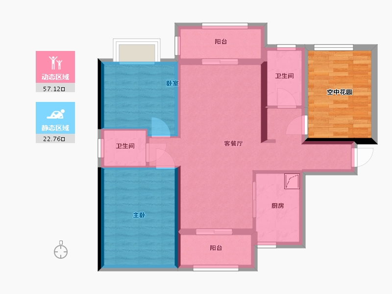 广东省-肇庆市-海缙蓝湾-85.00-户型库-动静分区