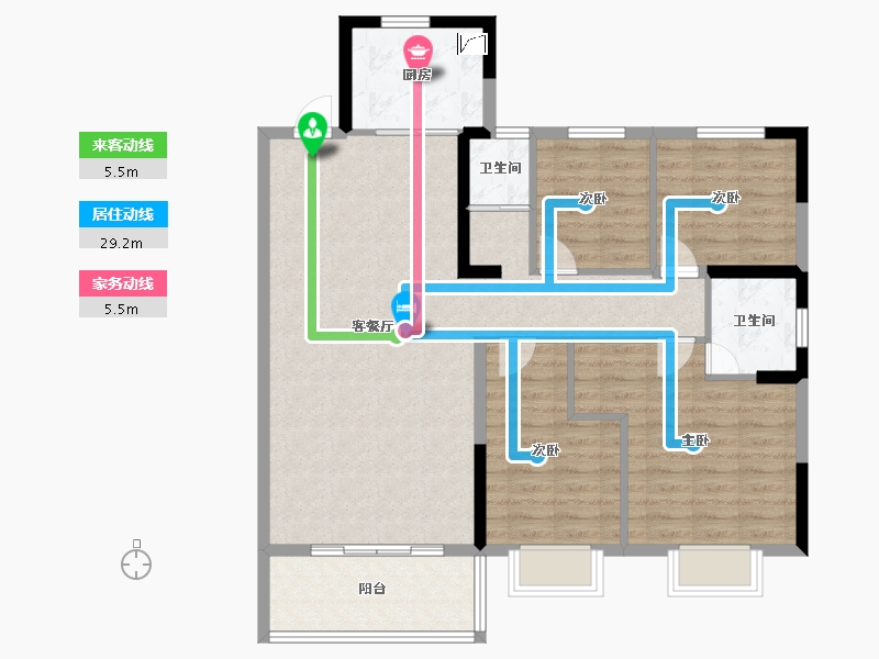 陕西省-宝鸡市-宝鸡碧桂园凤凰城-101.35-户型库-动静线