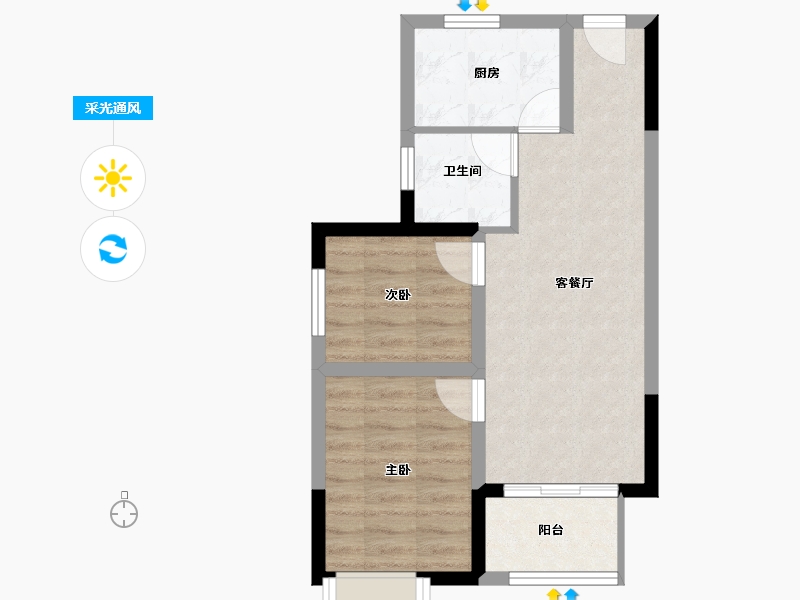 海南省-海口市-绿海花园-49.12-户型库-采光通风