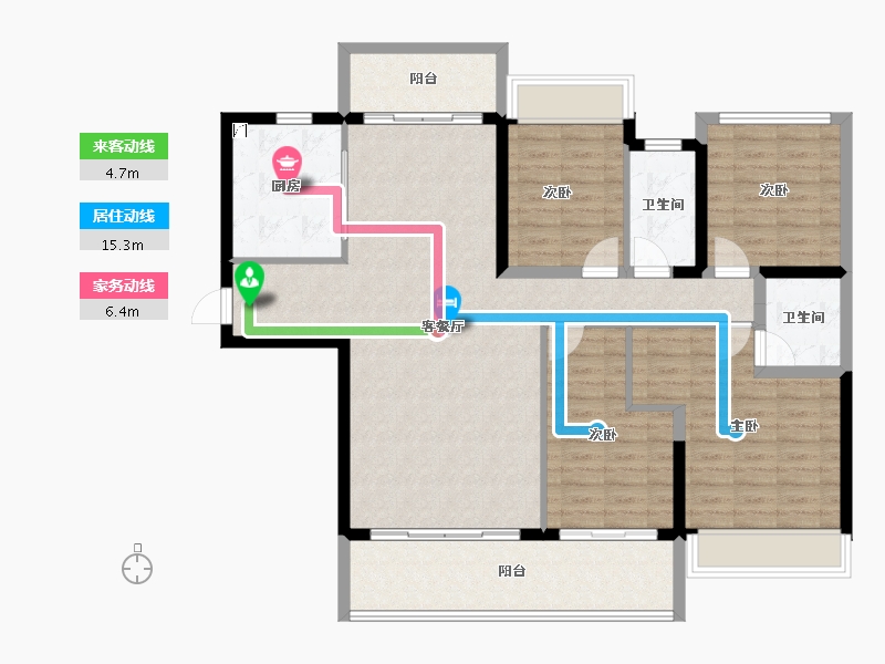 广东省-汕头市-龙光逸景阳光嘉府-119.91-户型库-动静线