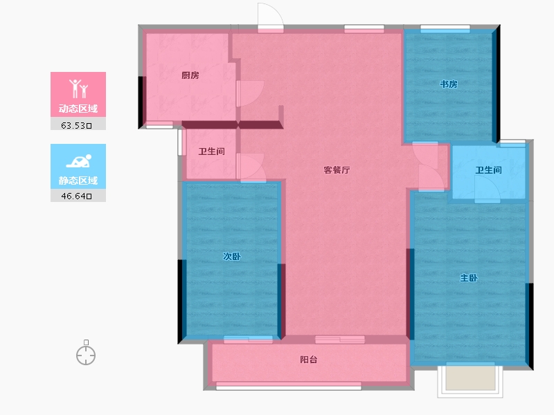 湖北省-荆州市-银湖国际-102.00-户型库-动静分区