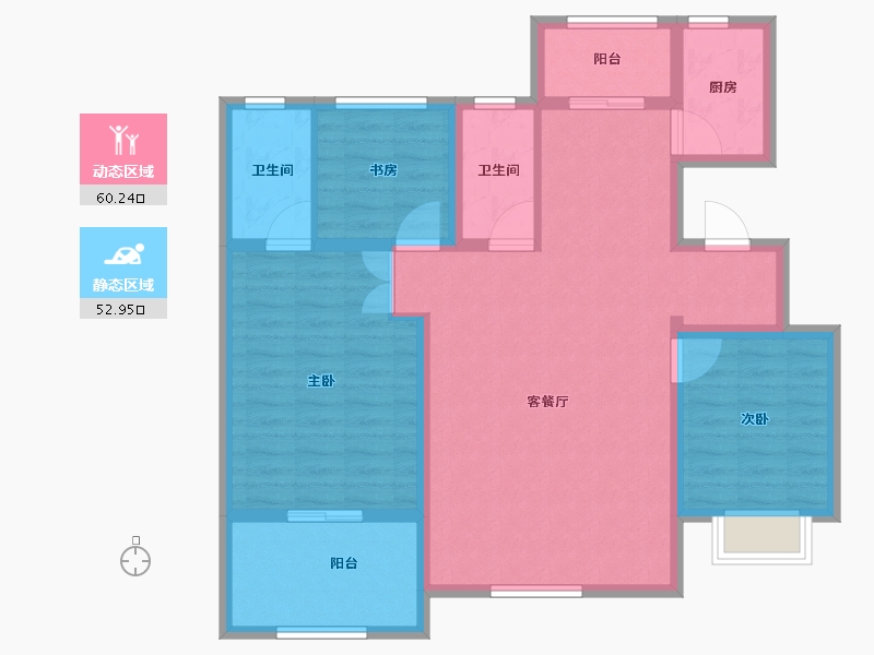 陕西省-宝鸡市-合力紫院-101.57-户型库-动静分区