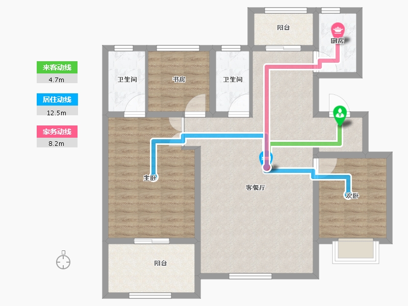 陕西省-宝鸡市-合力紫院-101.57-户型库-动静线