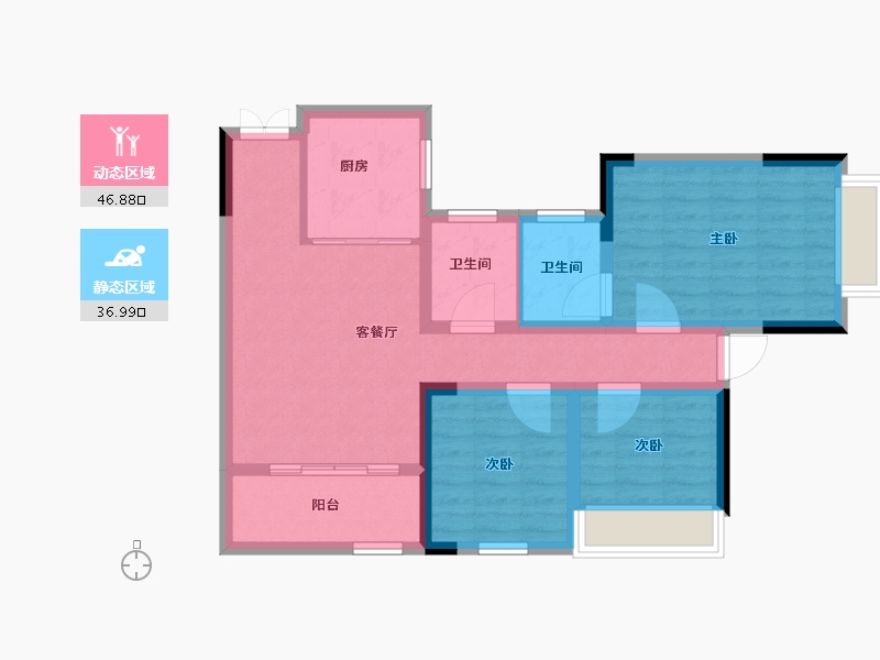 四川省-巴中市-云城书香美邸-74.21-户型库-动静分区