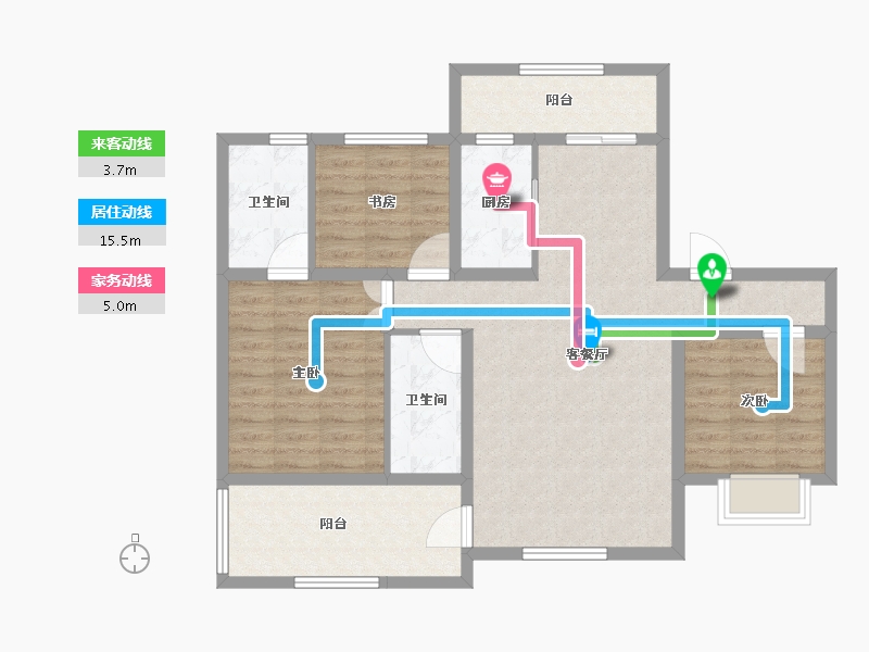 陕西省-宝鸡市-合力紫院-96.54-户型库-动静线