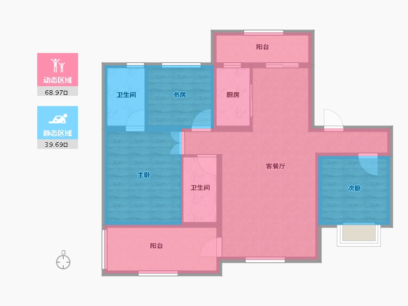 陕西省-宝鸡市-合力紫院-96.54-户型库-动静分区