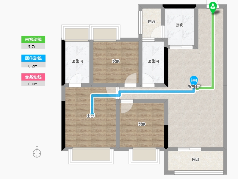 湖北省-黄冈市-武汉恒大国际旅游城-78.75-户型库-动静线