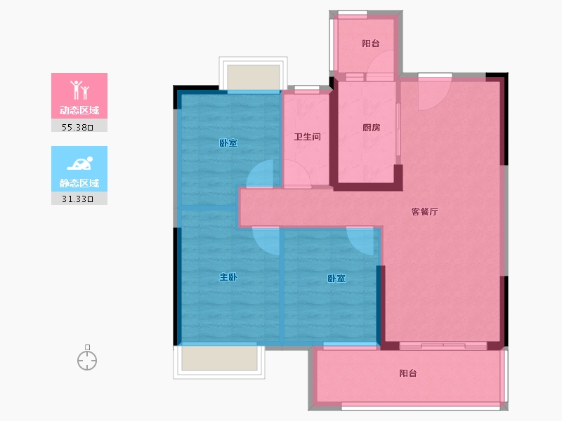 广东省-梅州市-联康现代城A区-77.60-户型库-动静分区