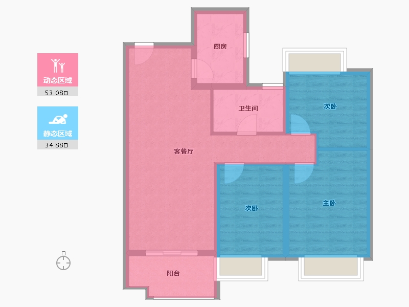 江苏省-淮安市-淮安富康城-78.76-户型库-动静分区