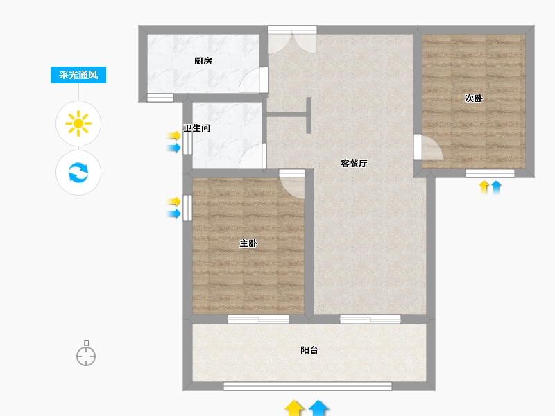 河南省-安阳市-滑县泰和府小区-71.20-户型库-采光通风