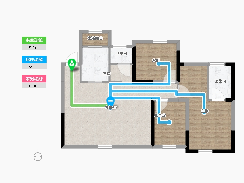 四川省-巴中市-云城书香美邸-76.99-户型库-动静线