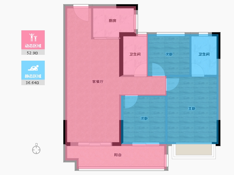 广东省-梅州市-五华敏捷城-80.80-户型库-动静分区