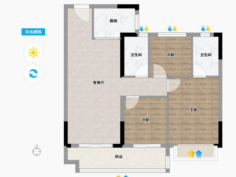 广东省-梅州市-五华敏捷城-80.80-户型库-采光通风