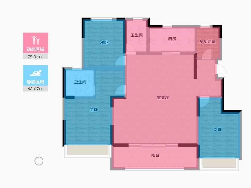 河南省-安阳市-滑县正德玖號院-110.50-户型库-动静分区