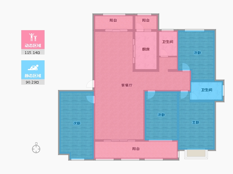 山东省-济宁市-崇文和悦-185.74-户型库-动静分区