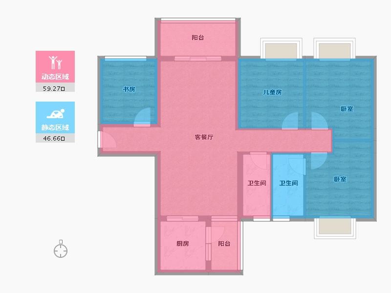 广东省-湛江市-科恒荟景湾-94.42-户型库-动静分区