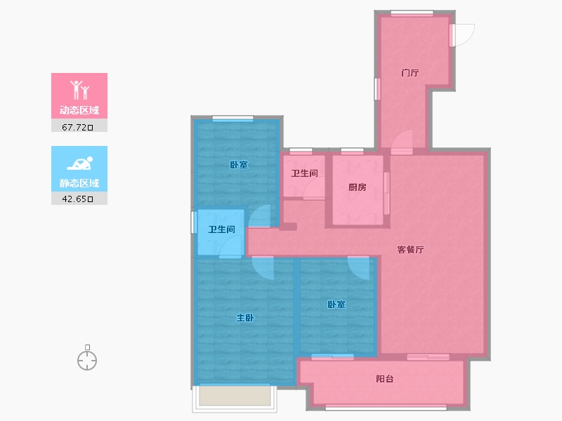 河南省-安阳市-万达广场天和-98.40-户型库-动静分区