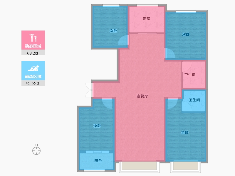 山东省-淄博市-鸿暻悦城-120.80-户型库-动静分区