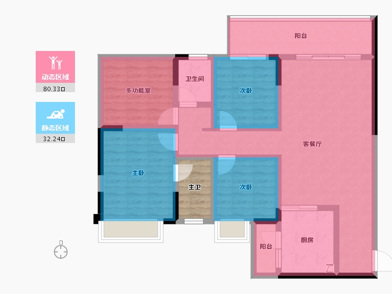 贵州省-毕节市-国林春天三期金尊府-103.76-户型库-动静分区