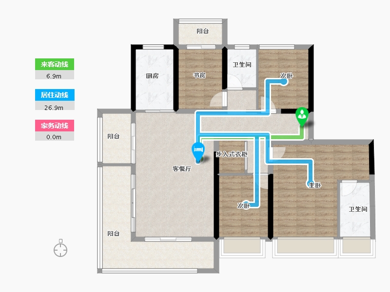 陕西省-渭南市-鑫苑·樾风华-118.40-户型库-动静线