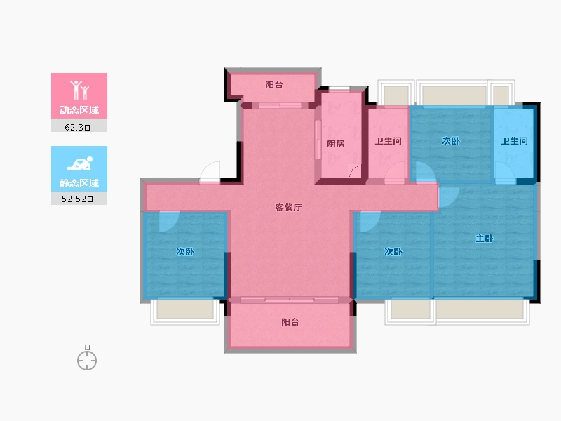 广东省-梅州市-大埔碧桂园珑悦-102.66-户型库-动静分区