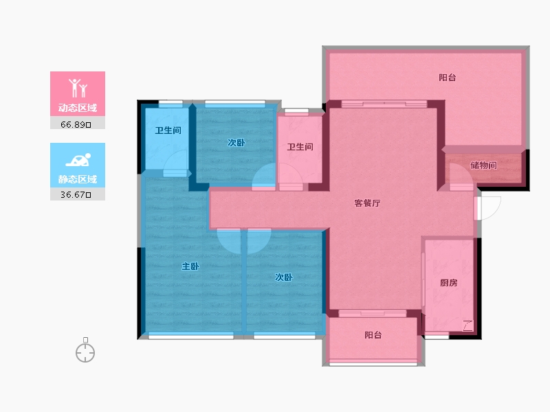 广东省-汕头市-龙光逸景阳光嘉府-92.00-户型库-动静分区