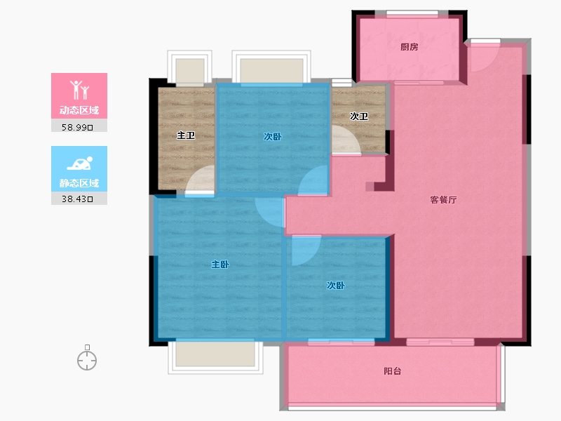 湖北省-宜昌市-金亚东湖书院-97.69-户型库-动静分区