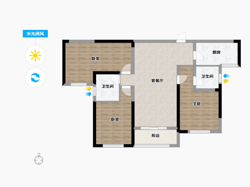 湖南省-株洲市-青龙湾-94.53-户型库-采光通风