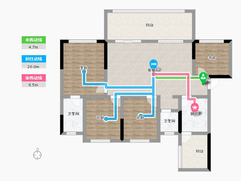 四川省-遂宁市-锦绣豪庭东苑二期-103.53-户型库-动静线