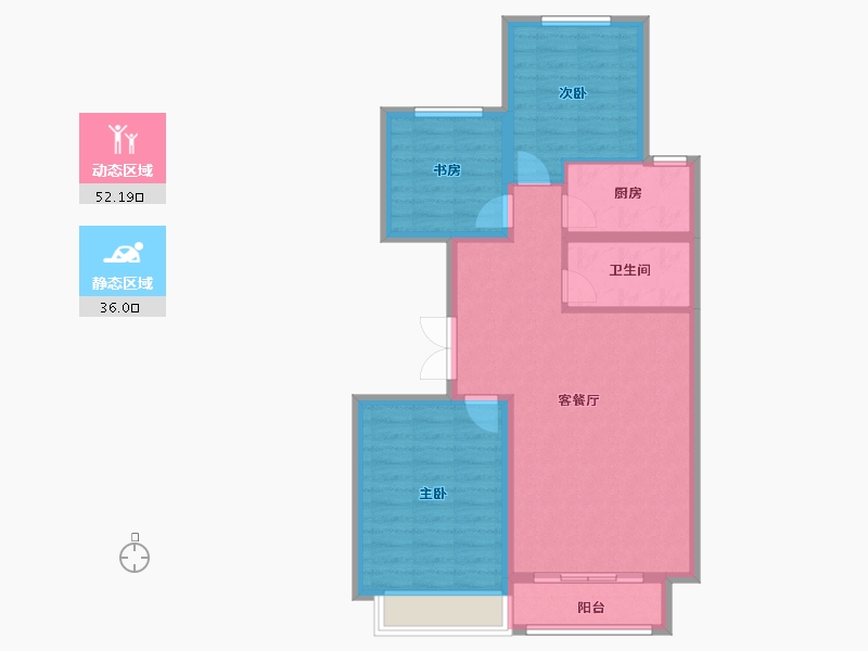 河北省-廊坊市-中远·泷玺臺-79.20-户型库-动静分区