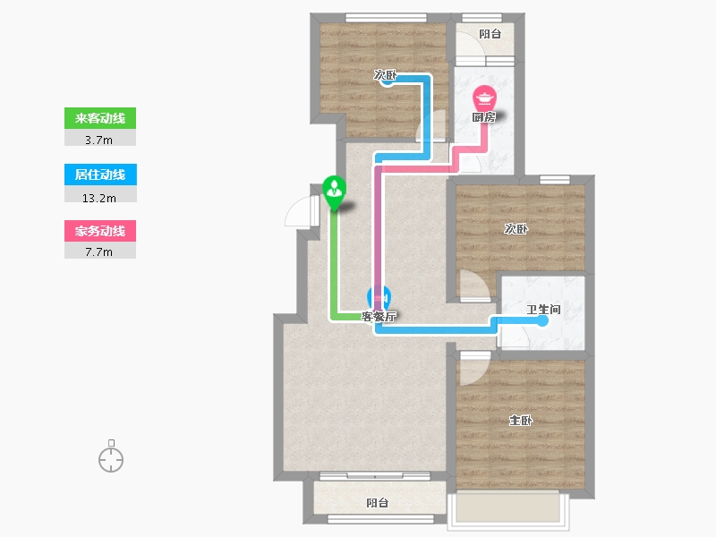 河北省-廊坊市-中远·泷玺臺-76.81-户型库-动静线