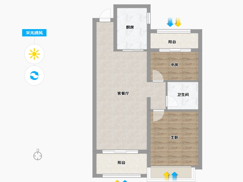 河北省-廊坊市-壹泰·金都府-68.41-户型库-采光通风