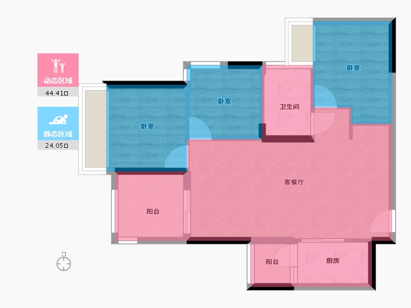 广东省-深圳市-星都·梅沙天邸-75.00-户型库-动静分区