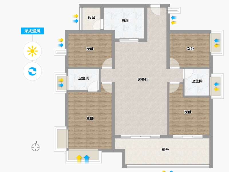 广东省-湛江市-保利海上大都汇-114.41-户型库-采光通风