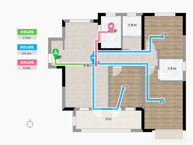 河北省-廊坊市-枫林苑五至八期-86.40-户型库-动静线