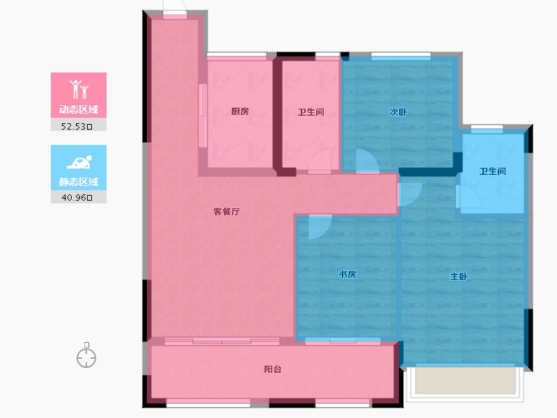 湖南省-常德市-金侨·芳华府-83.99-户型库-动静分区