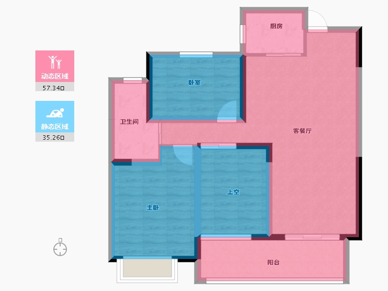 海南省-海口市-卓越盈滨悦府-82.22-户型库-动静分区