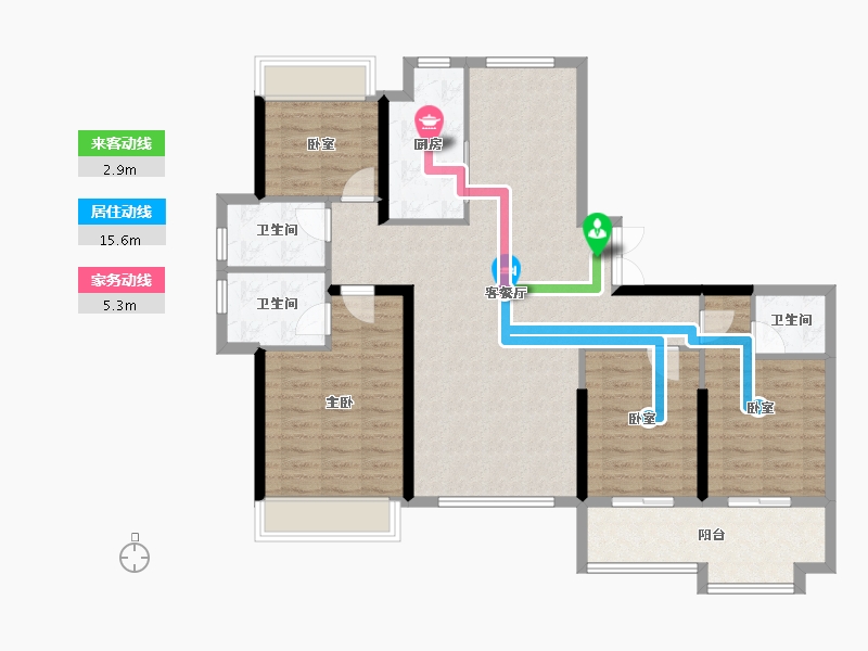 安徽省-阜阳市-东湖世纪城-113.36-户型库-动静线