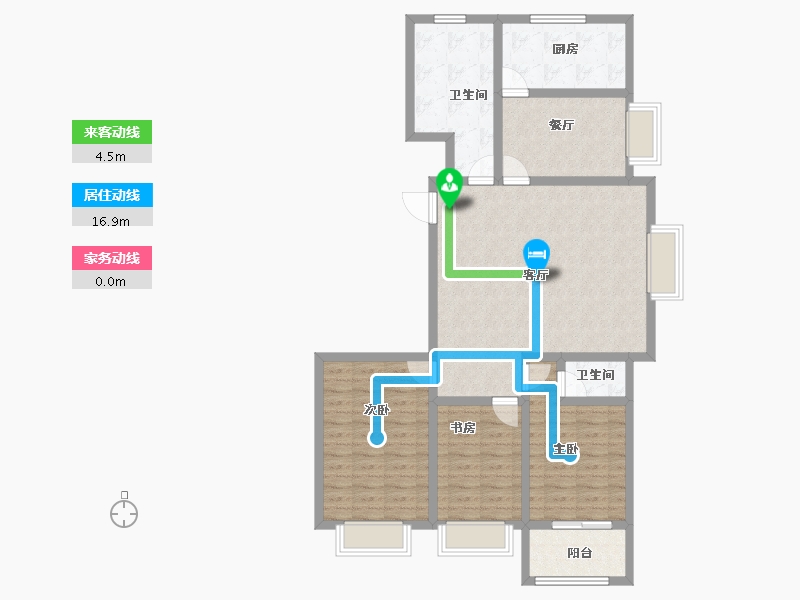 山西省-长治市-龙溪苑-106.74-户型库-动静线