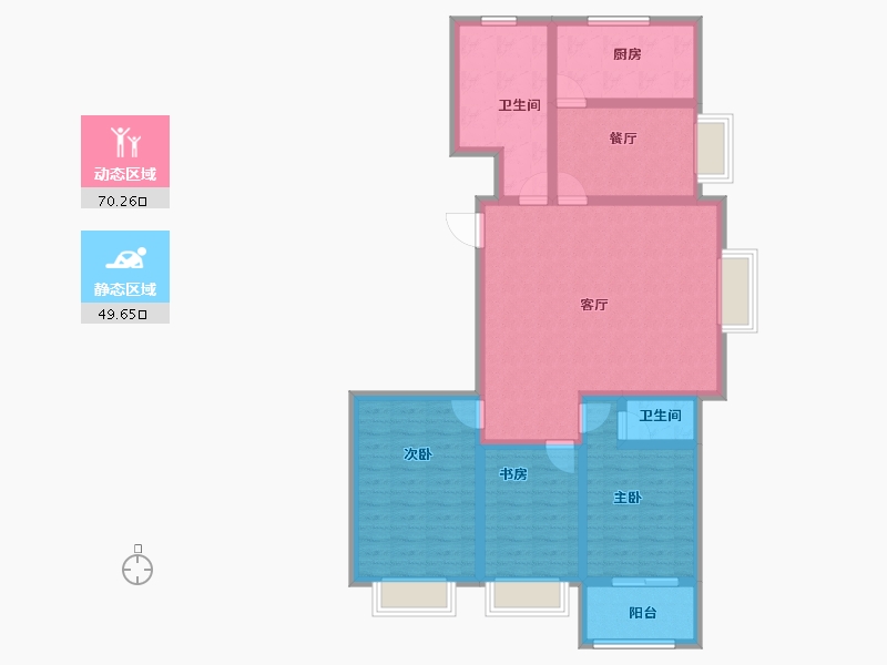 山西省-长治市-龙溪苑-106.74-户型库-动静分区