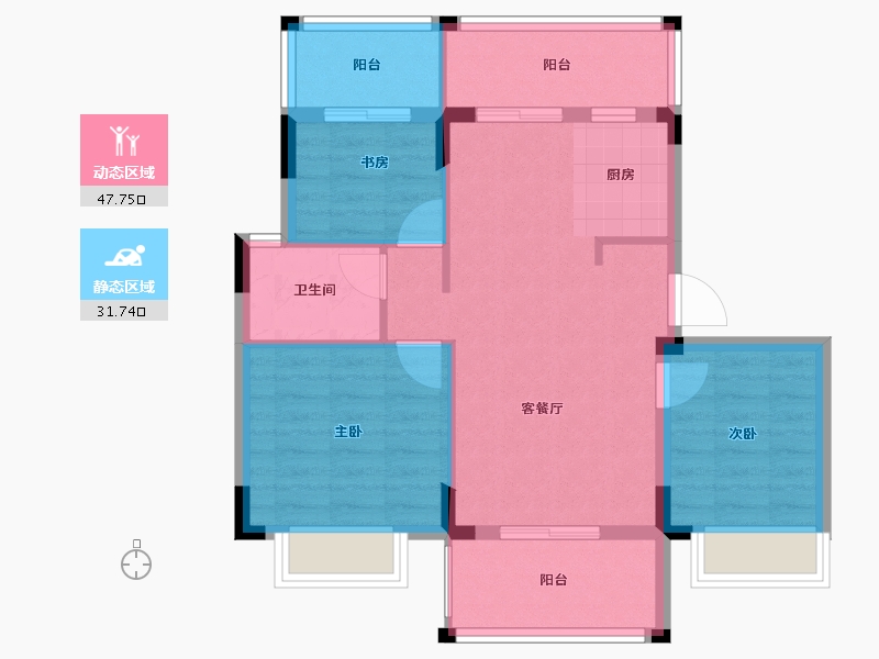 海南省-海口市-交投山海颂-71.06-户型库-动静分区