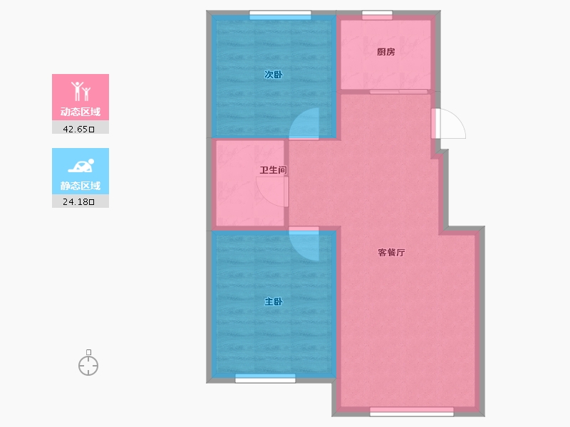 吉林省-松原市-和樾-60.00-户型库-动静分区