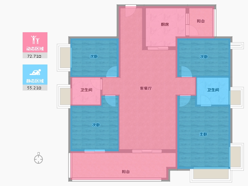 广东省-湛江市-保利海上大都汇-115.21-户型库-动静分区