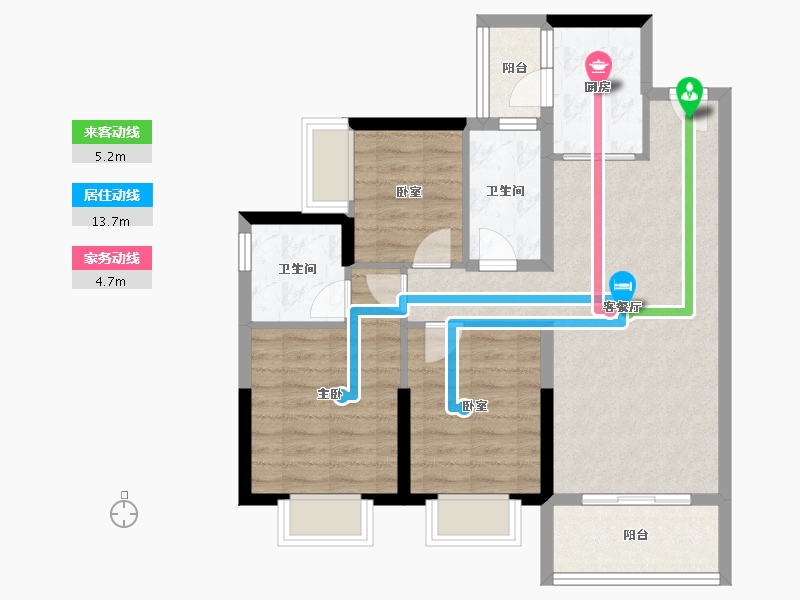 广东省-湛江市-方圆雅颂御府-76.80-户型库-动静线