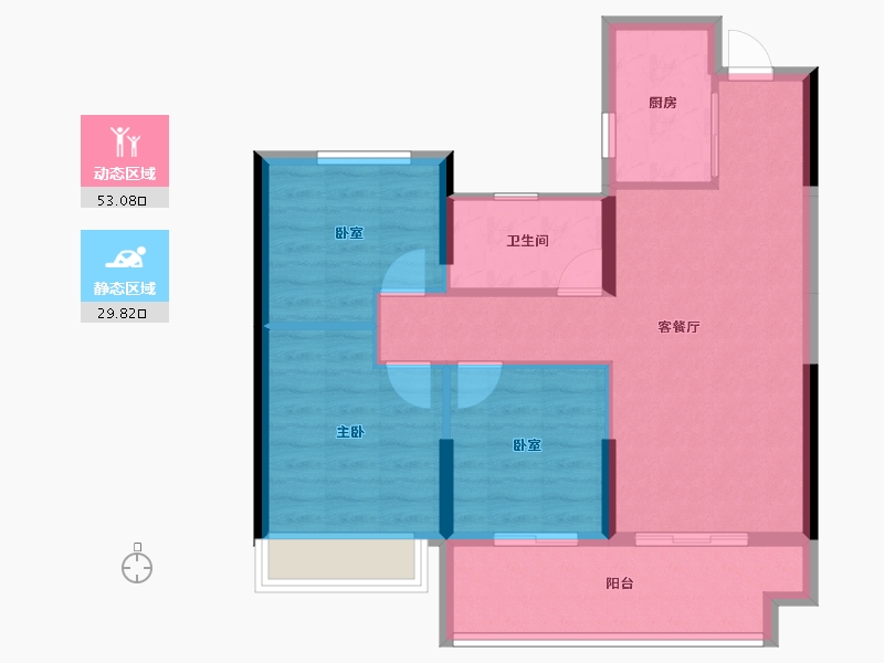 安徽省-阜阳市-东湖世纪城-74.46-户型库-动静分区